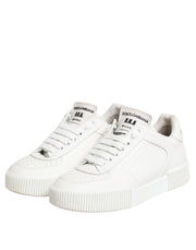 Dolce & Gabbana White Miami Leather Low Top Sneakers Shoes