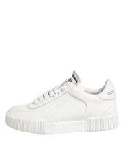 Dolce & Gabbana White Miami Leather Low Top Sneakers Shoes