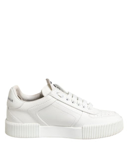 Dolce & Gabbana White Miami Leather Low Top Sneakers Shoes