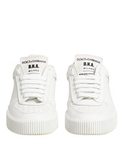 Dolce & Gabbana White Miami Leather Low Top Sneakers Shoes