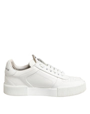 Dolce & Gabbana White Miami Leather Low Top Sneakers Shoes
