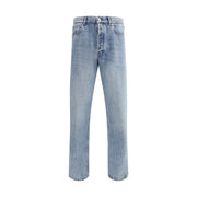 Brunello Cucinelli Light Blue Cotton Straight-Leg Jeans