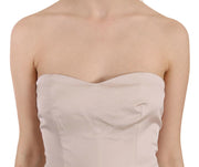 Dolce & Gabbana Beige Sequined Flower Flare Ball Gown Dress