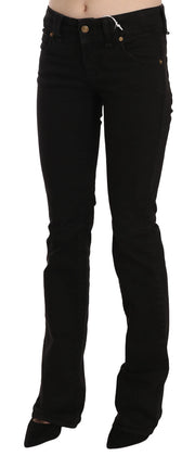 John Galliano Black Low Waist Slim Leg Skinny Denim Casual Pants Jeans