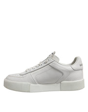 Dolce & Gabbana White Miami Leather Low Top Sneakers Men Shoes
