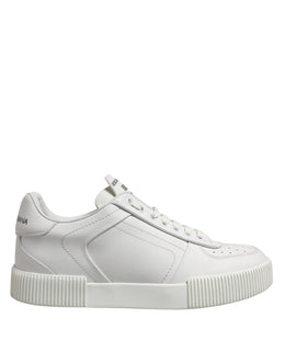 Dolce & Gabbana White Miami Leather Low Top Sneakers Men Shoes