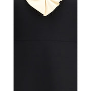 Valentino Black Fleece Wool Cocktail Dress