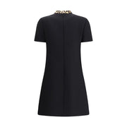 Valentino Black Fleece Wool Casual Dress