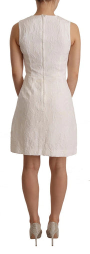 Dolce & Gabbana White Floral Sleeveless Sheath Mini Dress