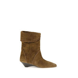Isabel Marant Brown Calf Leather Bos Taurus Flat Boots