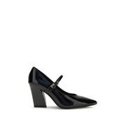 PINKO Black Calf Leather Bos Taurus High Heel Pumps