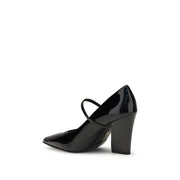 PINKO Black Calf Leather Bos Taurus High Heel Pumps