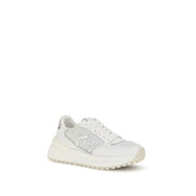 PINKO White Calf Leather Bos Taurus Chunky Sneakers