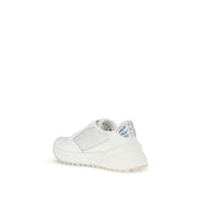 PINKO White Calf Leather Bos Taurus Chunky Sneakers
