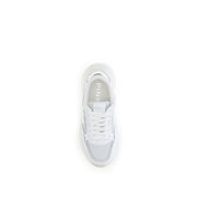 PINKO White Calf Leather Bos Taurus Chunky Sneakers