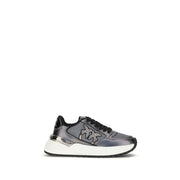 PINKO Gray Fabric Low Top Sneakers