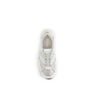 PINKO White Calf Leather Bos Taurus Chunky Sneakers