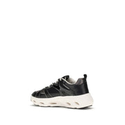 PINKO Black Calf Leather Bos Taurus Chunky Sneakers