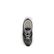 PINKO Black Calf Leather Bos Taurus Chunky Sneakers