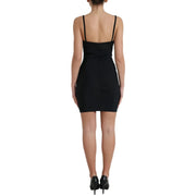 Dolce & Gabbana Black Nylon Bodycon Corset Bustier Mini Dress