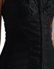 Dolce & Gabbana Black Nylon Bodycon Corset Bustier Mini Dress