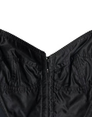 Dolce & Gabbana Black Nylon Bodycon Corset Bustier Mini Dress