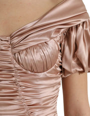 Dolce & Gabbana Pink Silk Stretch Sheath Mermaid Gown Dress