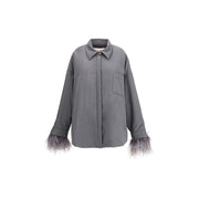 Valentino Gray Fleece Wool Clothing