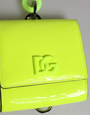 Dolce & Gabbana Yellow Green Bifold DG Logo Neck Strap Cardholder Wallet