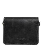 Dolce & Gabbana Black Leather Bifold Card Holder Mens Coin Purse Key Clip Wallet