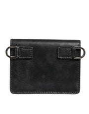 Dolce & Gabbana Black Leather Bifold Card Holder Mens Coin Purse Key Clip Wallet