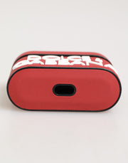 Dolce & Gabbana Red White Silicone Embossed Logo Accessory Airpods Case