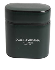 Dolce & Gabbana Army Green Calfskin Leather Logo Flip Holder Airpods Case