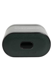 Dolce & Gabbana Army Green Calfskin Leather Logo Flip Holder Airpods Case