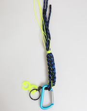 Dolce & Gabbana Blue Yellow Leather Tape String DG Logo Keychain Keyring