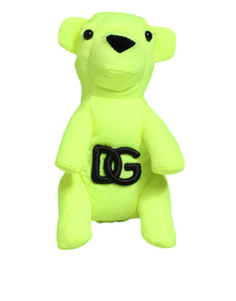 Dolce & Gabbana Neon Green Bear Embroidered Logo Men Keychain Clasp  Keyring