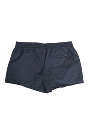 Dolce & Gabbana Navy Blue Polyester Nylon Pinstripe Men's Swimwear