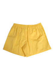 Dolce & Gabbana Yellow Cotton Elastic Waistband Short Swimwear