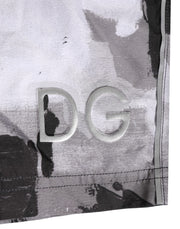 Dolce & Gabbana Black White Camouflage DG Logo Men Swimwear