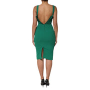Dolce & Gabbana Dark Green Sleeveless Rayon Bodycon Dress
