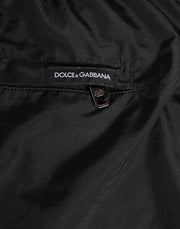 Dolce & Gabbana Black White Striped DG Logo Men Short  Swimwear