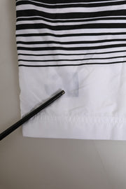 Dolce & Gabbana Black White Striped DG Logo Men Short  Swimwear