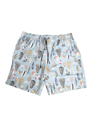 Dolce & Gabbana Blue Seashell Print Nylon Men Shorts Swimwear