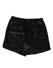 Dolce & Gabbana Black Silk Satin Elastic Men Boxer Short Swimwear