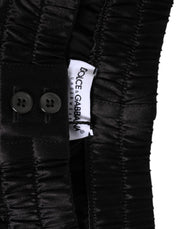 Dolce & Gabbana Black Silk Satin Elastic Men Boxer Short Swimwear