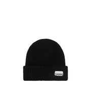 Ganni Black Wool Beanie