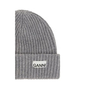 Ganni Gray Wool Beanie