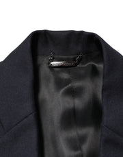 Dolce & Gabbana Dark Blue Wool Men Jacket Coat Blazer Suit