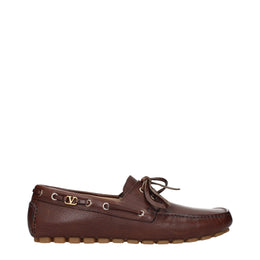 Valentino Garavani Brown Leather Slip-On Loafers