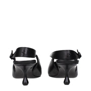 Jimmy Choo Black Leather Flat Sandals